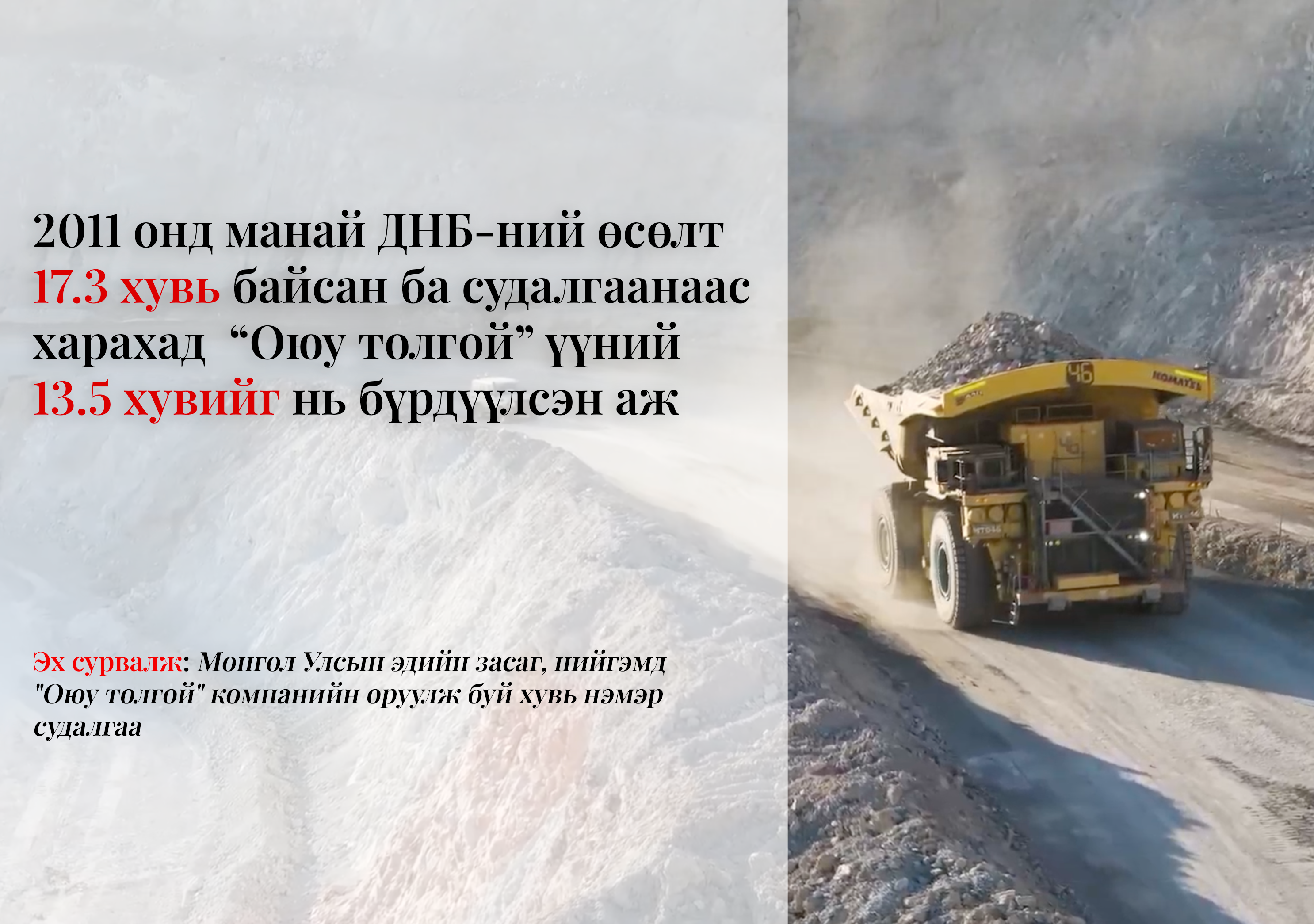 Оюу толгойн далимаар дэлхийн дунджийг гүйцэж очсон нь