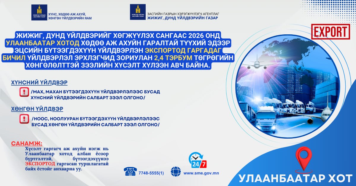 Улаанбаатар хотод ЖДҮ-ийг хөгжүүлэх сангаас хөнгөлөлттэй зээл олгохоор төслийг хүлээн авч эхэллээ